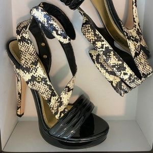 bebe Bri Snake Heels, Size 7, Worn Once
